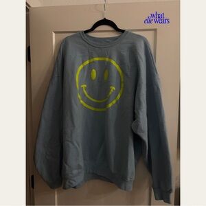 Dressed in LALA Light Blue Smiley Face Sweatshirt